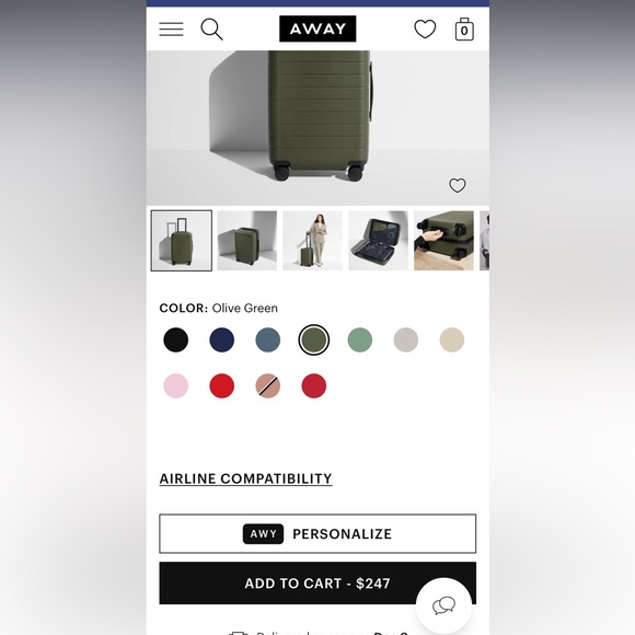 Away Luggage Small Carry On, Green - Picture 6 of 6